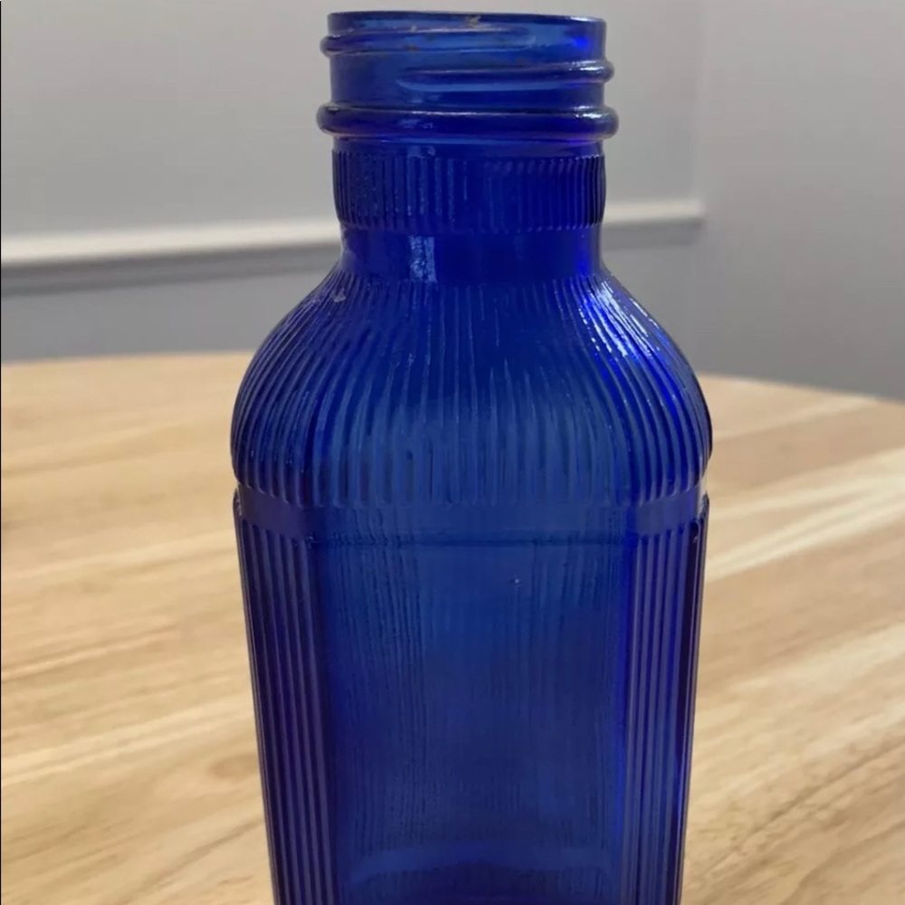 Antique cobalt blue glass bottles